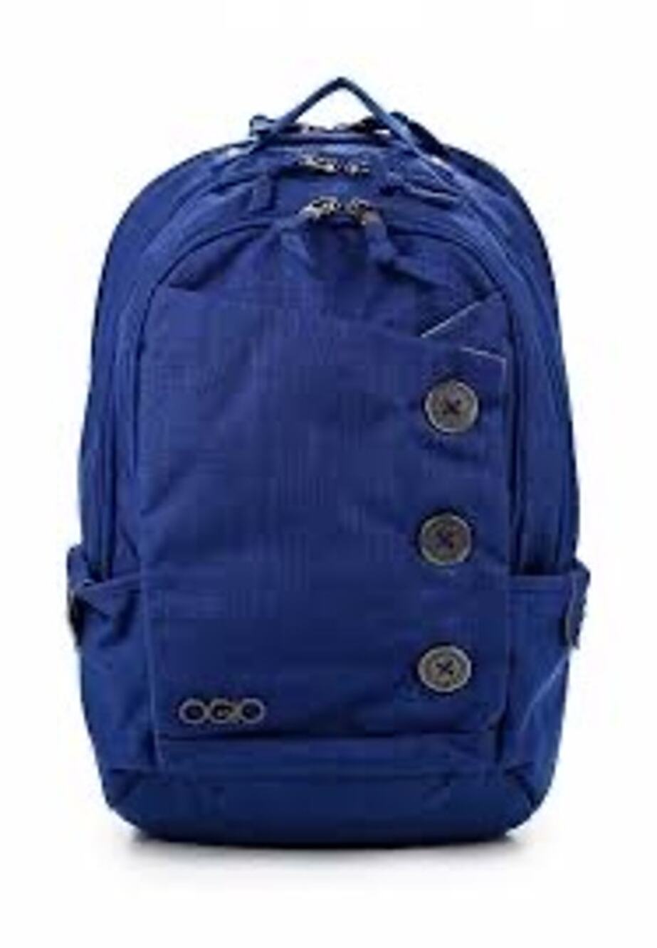 OGIO Soho laptop Backpack cobalt blue distinctive decorative button front pocket